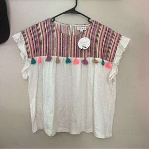 THML Multicolor Striped Blouse with Tassels